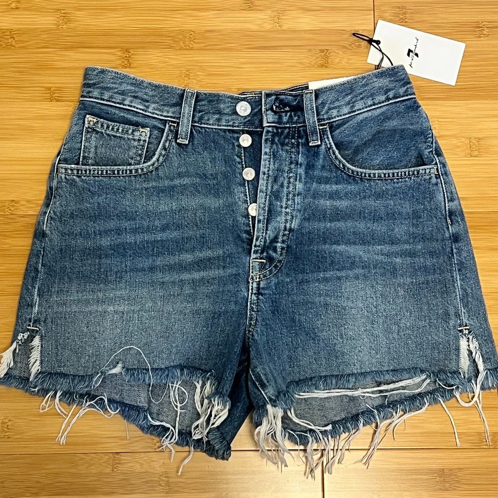 7 FOR ALL MANKIND EASY RUBY CUTT OFF SHORTS, SIZE 27